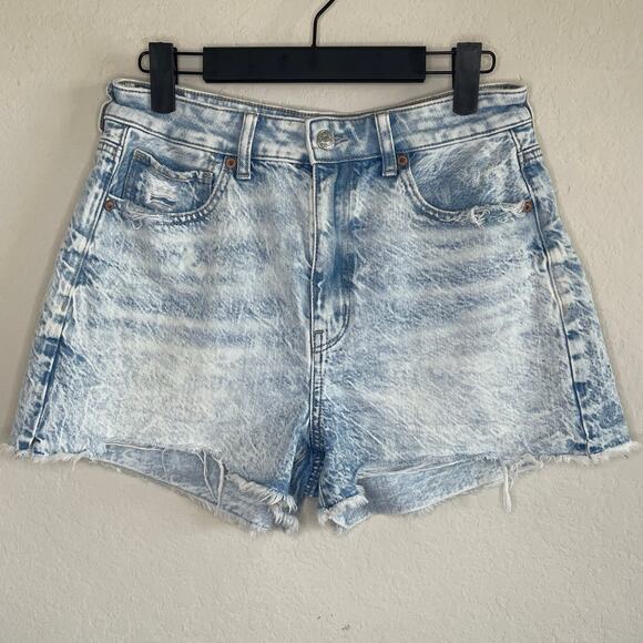 American Eagle Mom Shorts Acid Wash Cutoff Denim Shorts - Size 6 - Picture 1 of 4